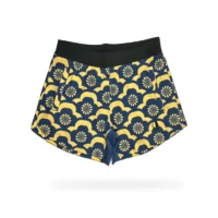 Women's V2 Athletic Shorts - Blue Gold Floral