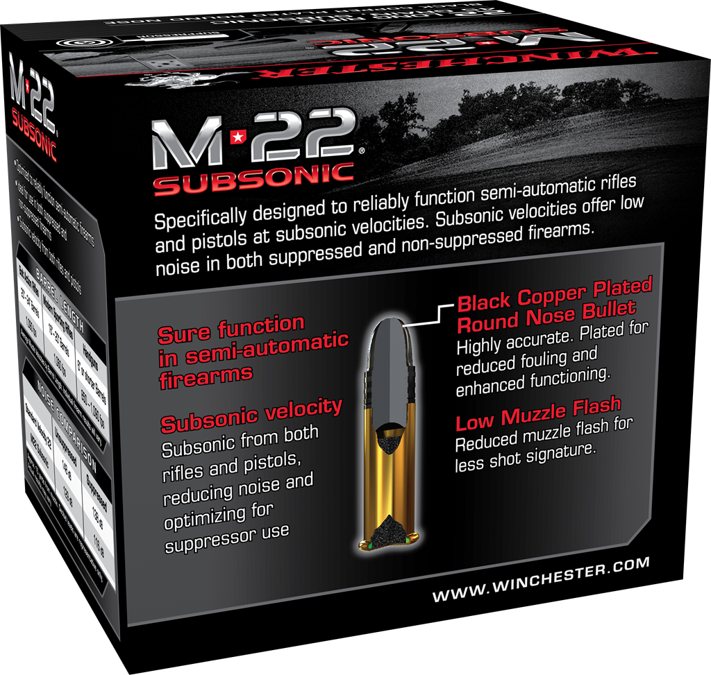 22 Long Rifle, 45 Grain, M22 Subsonic - Image 2